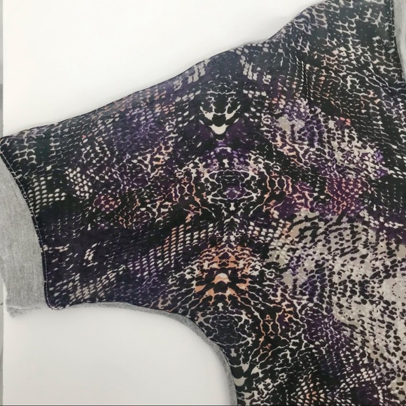 Snake Print Chiffon Front Tee - Picture 3 of 8